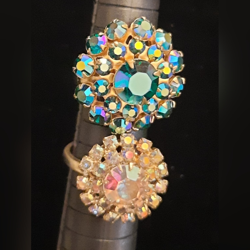 Lot of 2 Vintage GORGEOUS Rhinestone Rings 💍 💎✨️